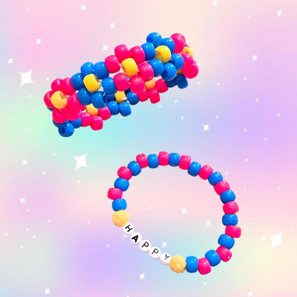 Flower Cuff And Bracelet Kandi Set